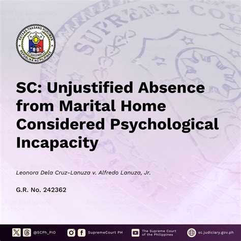 SC rules long absence from home as psychological incapacity in .